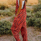 Double Take Full Size Printed V-Neck Sleeveless Jumpsuit