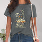 Rabbit Graphic Round Neck Short Sleeve T-Shirt