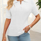 Mandy Cable Knit Johnny Collar Half Sleeve Sweater