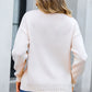Bow Round Neck Dropped Shoulder Sweater