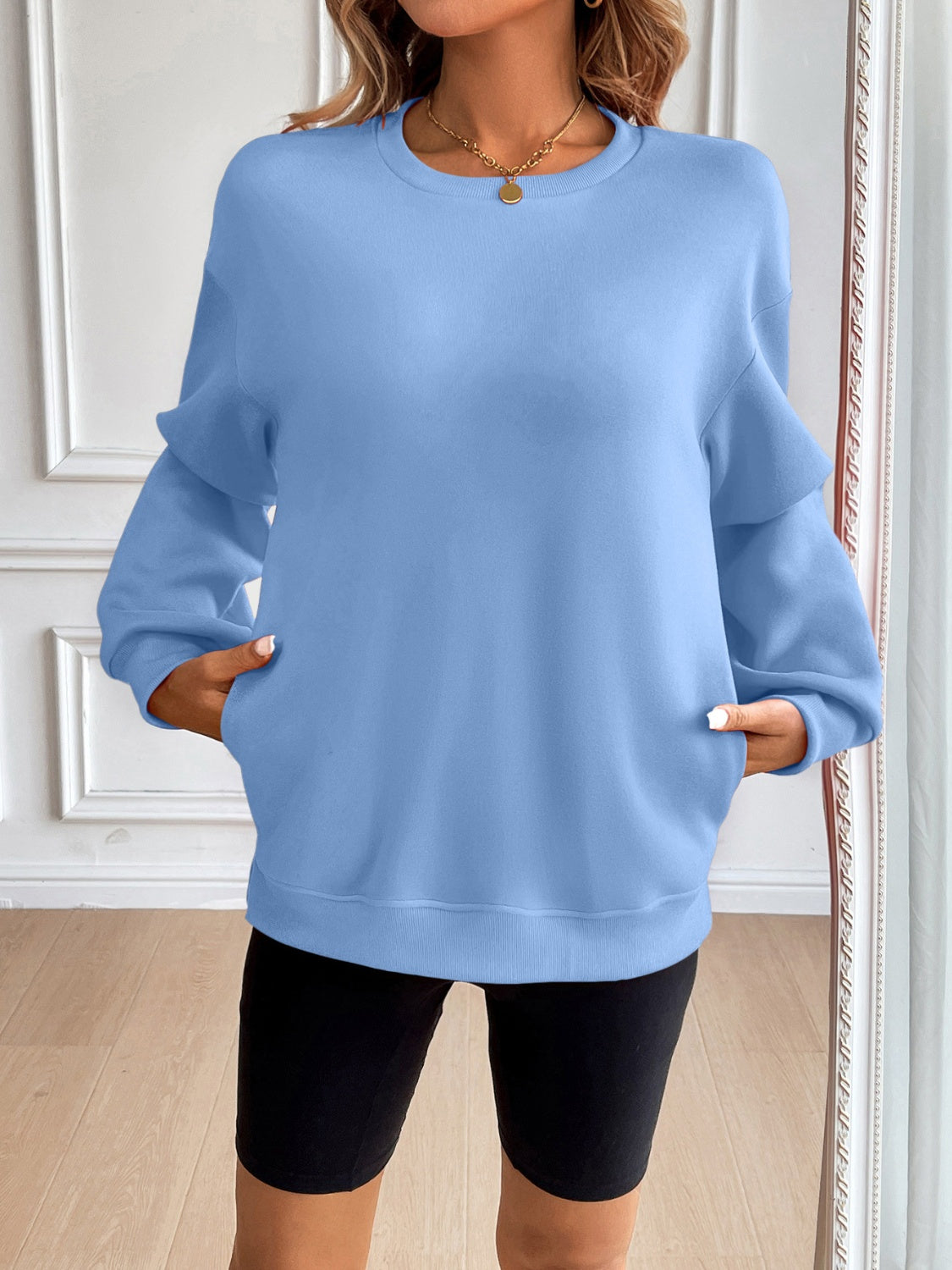 Ivy Lane Round Neck Long Sleeve Sweatshirt