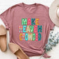 Letter Round Neck Short Sleeve T-Shirt