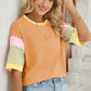 Lovelet Color Block Round Neck Half Sleeve T-Shirt