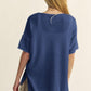 Davi & Dani High-Low Round Neck Knit Top