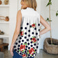 Frill Printed Mock Neck Top