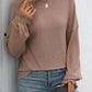 Ribbed Round Neck Long Sleeve T-Shirt