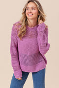 BiBi Openwork Long Sleeve Knit Top - Brand BiBi