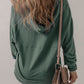 V-Neck Long Sleeve Hooded Top