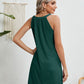Eyelet Grecian Neck Mini Dress