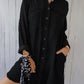 Full Size Raw Hem Button Up Long Sleeve Denim Top Plus Size