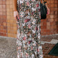 Floral Elastic Waist Maxi Skirt
