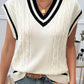 Devine Cable-Knit V-Neck Sweater Vest