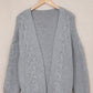 Cable-Knit Open Front Cardigan