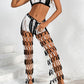 Cutout Halter Neck Top and Pants Two-Piece Swim Set
