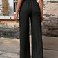 Tied High Waist Wide Leg Pants with Pockets