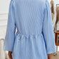 Devine Tied Striped Long Sleeve Blouse