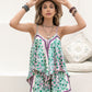 Printed V-Neck Top and Shorts Set