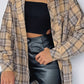 Full Size Plaid Collared Neck Long Sleeve Shirt