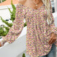 Printed Scoop Neck Long Sleeve Blouse