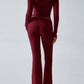 Devine Ruched Long Sleeve Top and Pants Set