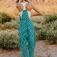 Double Take Full Size Printed V-Neck Sleeveless Jumpsuit