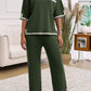 Devine Contrast Trim Half Sleeve Top and Pants Set