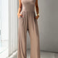Round Neck Sleeveless Wide Leg Jumpsuit