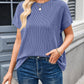 Lovelet Round Neck Short Sleeve Rib T-Shirt