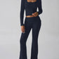 Devine Square Neck Long Sleeve Top and Pants Set