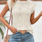 Eyelet Round Neck Cap Sleeve Top