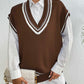 Contrast Trim V-Neck Sweater Vest