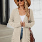 Pocketed Open Front Long Sleeve Cardigan