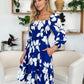Double Take Full Size Floral Ruffle Hem Smocked Dress