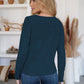 Button Up Round Neck Long Sleeve Cardigan