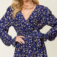 Double Take Full Size Tie Back Flounce Sleeve Dress