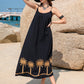 Embroidered Scoop Neck Midi Cami Dress