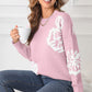 Slit Round Neck Dropped Shoulder Sweater