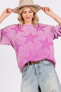 SAGE + FIG Mineral Wash Star Pattern T-Shirt *