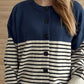 Striped Button Down Long Sleeve Cardigan