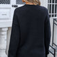 Angel Wings Bow Graphic Round Neck Long Sleeve Sweater