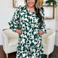 Double Take Full Size Printed Ruffle Hem Long Sleeve Dress