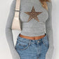 Devine Star Round Neck Long Sleeve T-Shirt