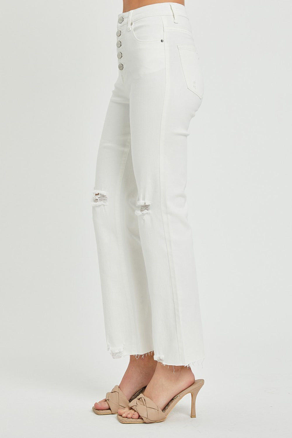 RISEN  Full Size High Rise Button Fly Straight Ankle Jeans *