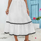 Tied Contrast Trim High Waist Skirt