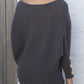 Full Size Boat Neck Long Sleeve Sweater