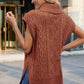 Side Slit Turtleneck Sweater Vest