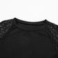 Lace Detail Round Neck Lantern Sleeve Top