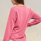 Double Take Striped Notched Long Sleeve T-Shirt