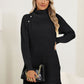 Slit Turtleneck Long Sleeve Sweater