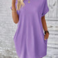 Full Size Round Neck Short Sleeve Mini Dress